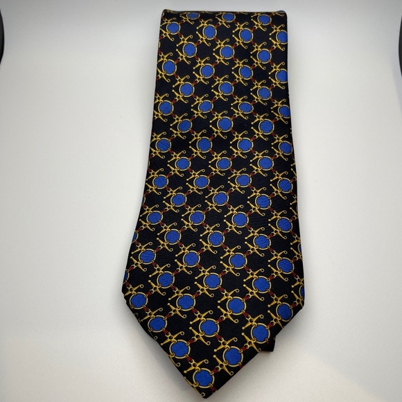 Burberrys Vintage 100% Silk Men's Necktie - Navy - Preowned - Picture 1 of 6